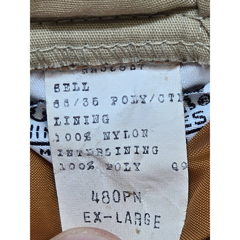 Vintage Tom Cat Nine Lives Puffer Vest Tan Quilted Snap Front Gorpcore XL Mens - Picture 3 of 7